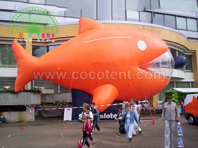 Customized Inflatable Fish Shape Airship Helium balloon for advertising Zeppelin