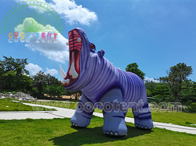 Inflatable Hippo Animals Cartoon Characters for Festival